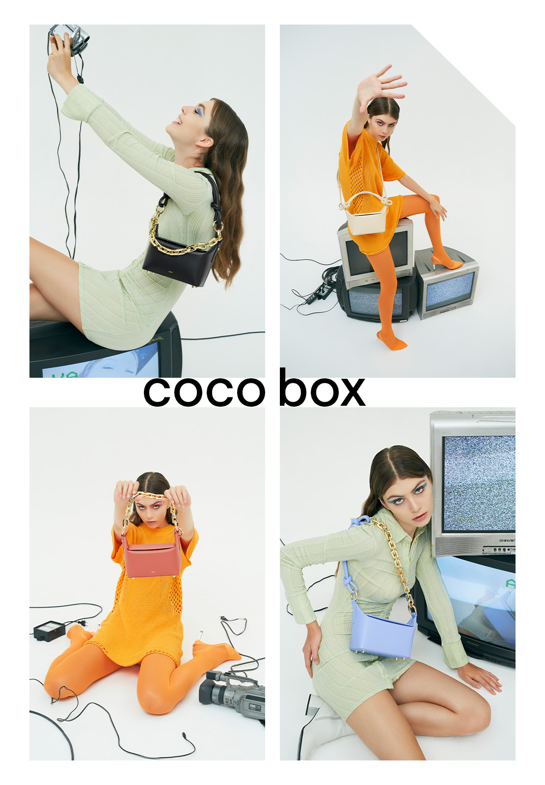 VERA COCO box, leather shoulder and crossbody bag
