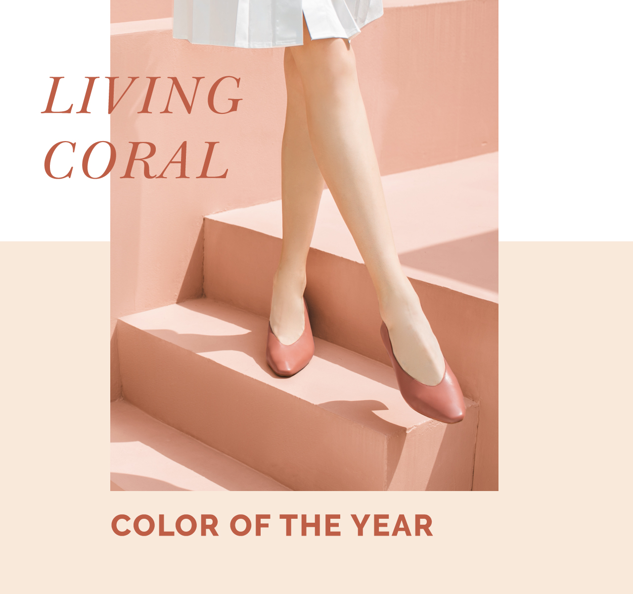 Her Heels in Living Coral