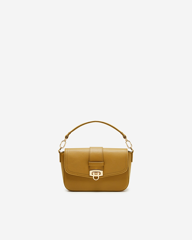 กระเป๋าสะพายข้างหนังแท้ VERA Alexis Leather Crossbody bag สี English Mustard