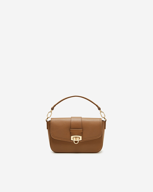 กระเป๋าสะพายข้างหนังแท้ VERA Alexis Leather Crossbody bag สี Latte
