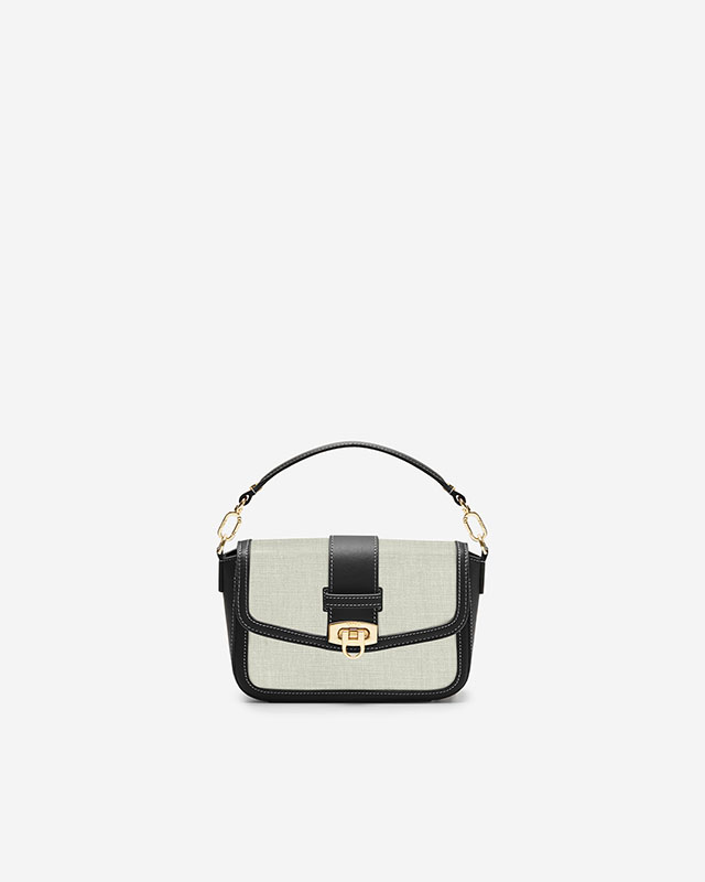 กระเป๋าสะพายข้างหนังแท้ VERA Alexis Leather Crossbody bag สี Linen Black
