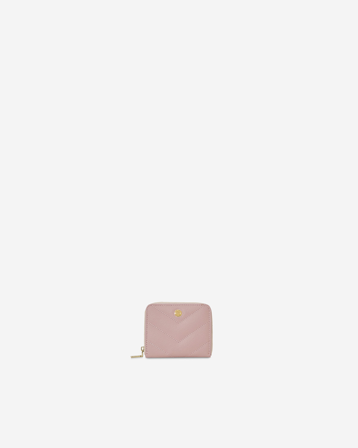 VERA CAVIAR Zipped Wallet in Rose Quartz กระเป๋าสตางค์ซิปรอบ อยู่ทรงสวย ทำจากหนังแท้ลาย Caviar สี Rose Quartz