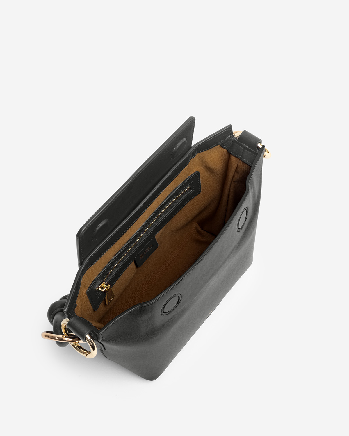 กระเป๋าคล้องไหล่และสะพายข้างหนังแท้ VERA COCO box Leather Shoulder and Crossbody Bag สี Black