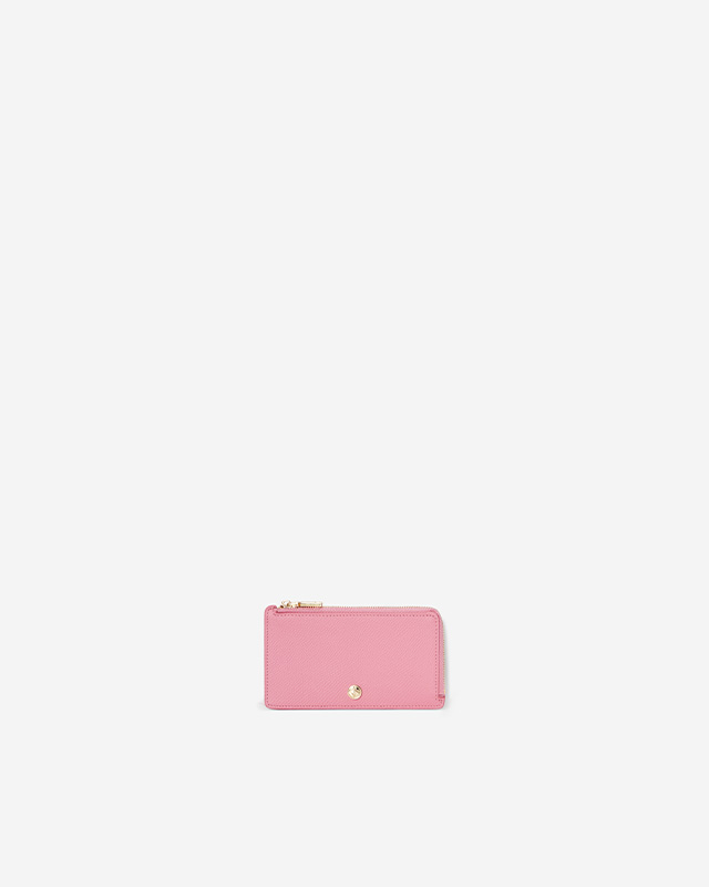 VERA Emily Long Card holder in Creative Pink กระเป๋าใส่บัตรหนังแท้ ทรงยาว พร้อมช่องซิบ สีชมพู
