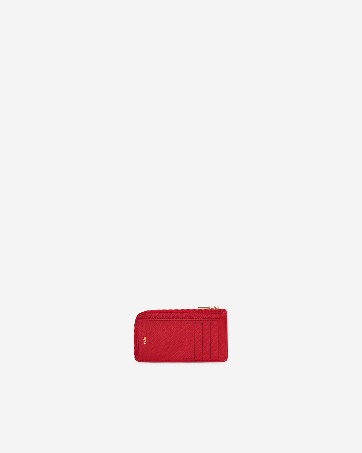 VERA Emily Long Card holder in Passionate Red กระเป๋าใส่บัตรหนังแท้ ทรงยาว พร้อมช่องซิบ สีแดง
