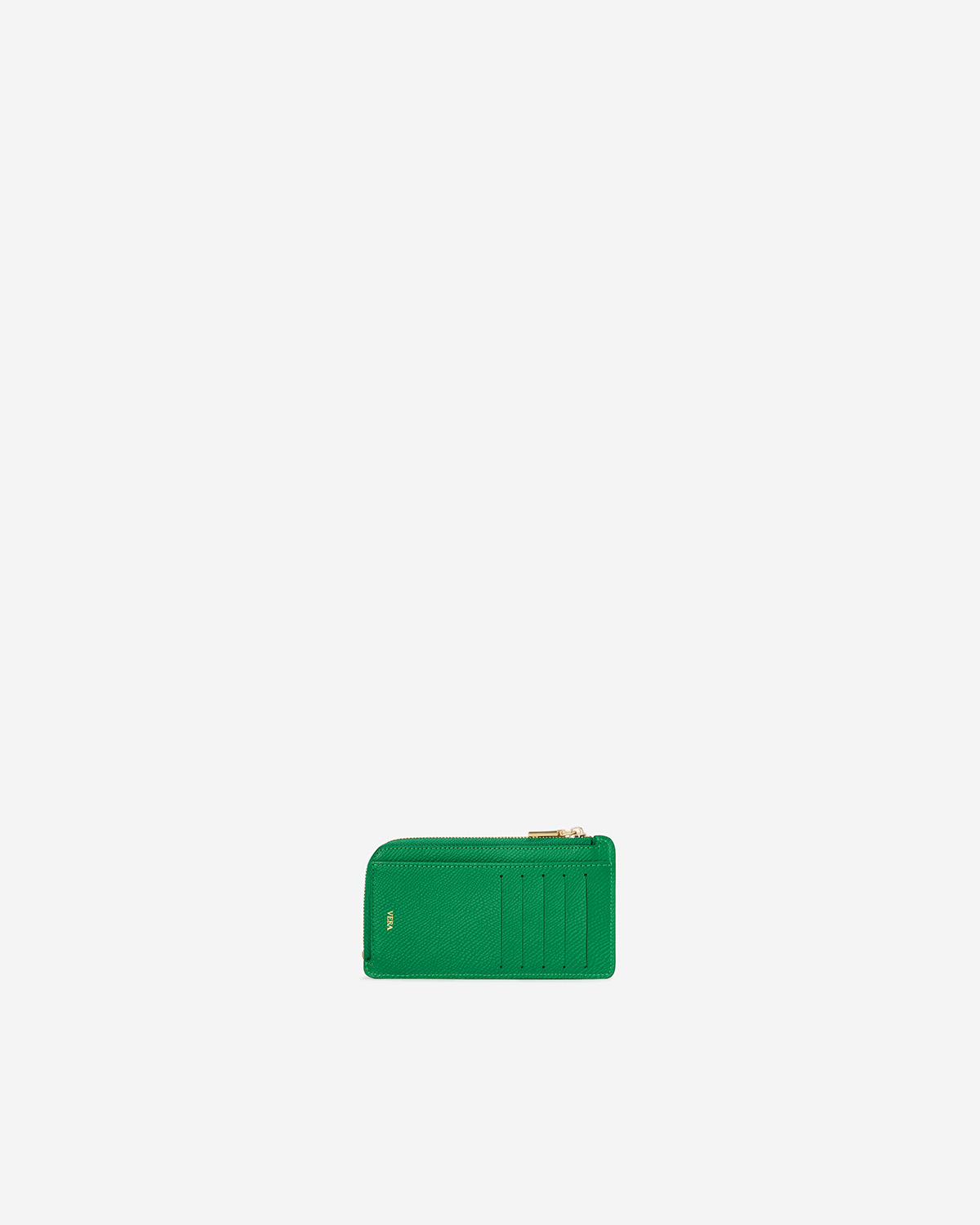 VERA Emily Long Card holder in Confident Green กระเป๋าใส่บัตรหนังแท้ ทรงยาว พร้อมช่องซิบ สีเขียว