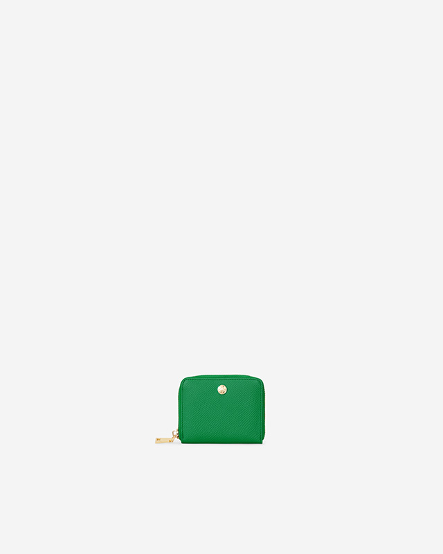 VERA Emily Zipped Wallet in Confident Green กระเป๋าสตางค์หนังแท้ ทรงสั้น ซิปรอบ สีเขียว