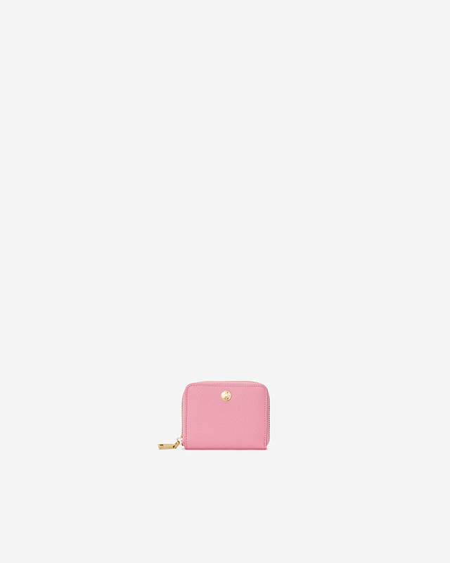VERA Emily Zipped Wallet in Creative Pink กระเป๋าสตางค์หนังแท้ ทรงสั้น ซิปรอบ สีชมพู