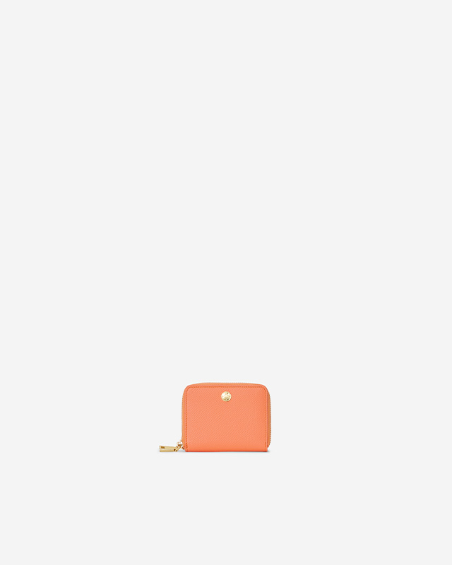 VERA Emily Zipped Wallet in Joyful Orange กระเป๋าสตางค์หนังแท้ ทรงสั้น ซิปรอบ สีส้ม