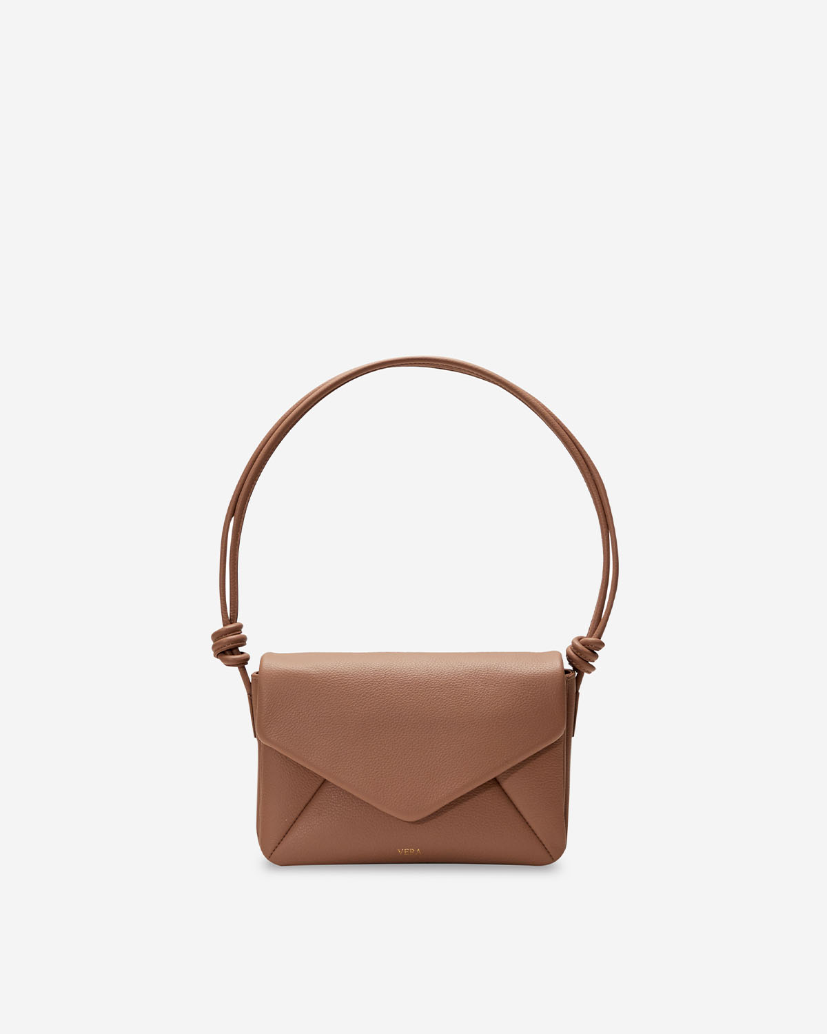 กระเป๋าสะพายข้างหนังแท้ VERA Enveloppe Leather Shoulder & Crossbody bag สี Oak Street