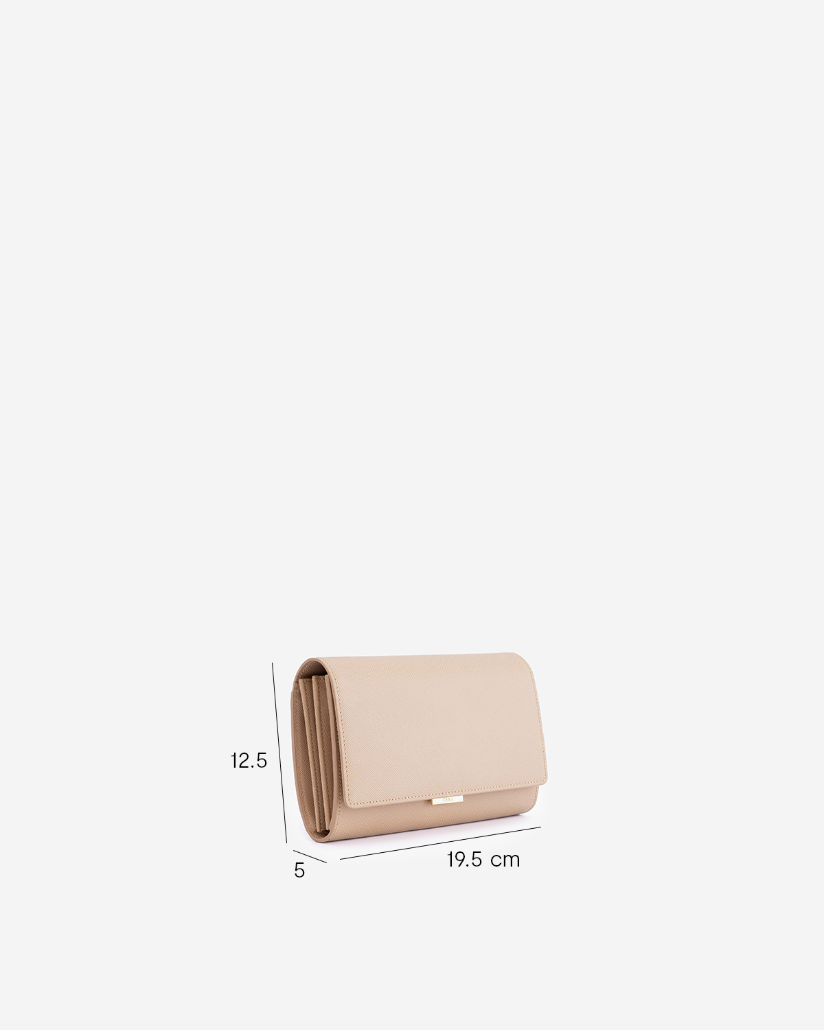 กระเป๋าสะพายข้างหนังแท้ VERA Freda Leather Wallet-on-Chain & Crossbody bag สี Nude