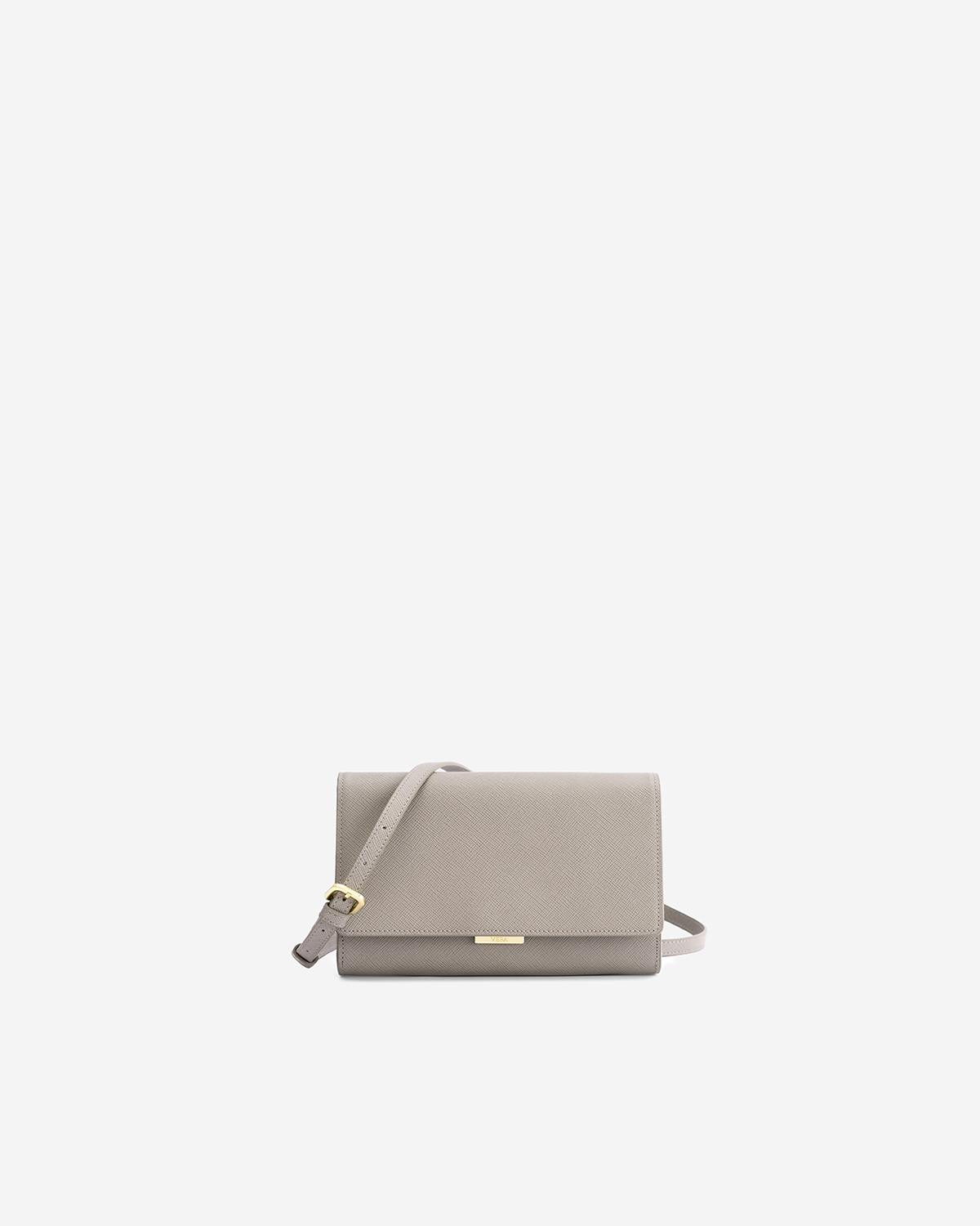 กระเป๋าสะพายข้างหนังแท้ VERA Freda Leather Wallet-on-Chain & Crossbody bag สี Taupe
