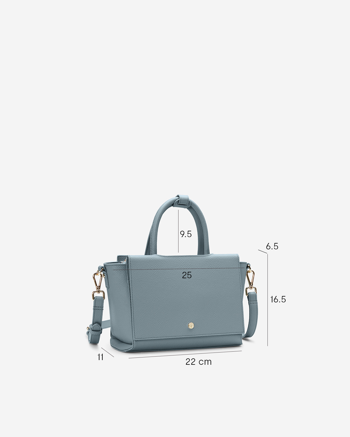 กระเป๋าถือหนังแท้ VERA Heidi Leather Handbag, ไซส์ 22 สี Cloud