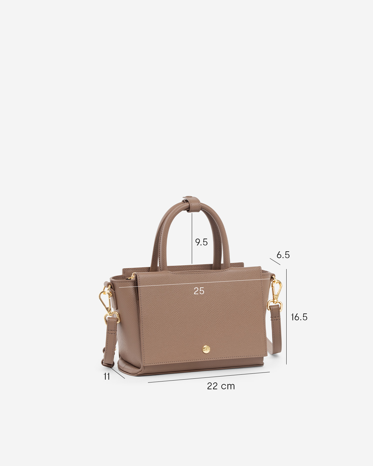 กระเป๋าถือหนังแท้ VERA Heidi Leather Handbag, ไซส์ 22 สี Wood Rose