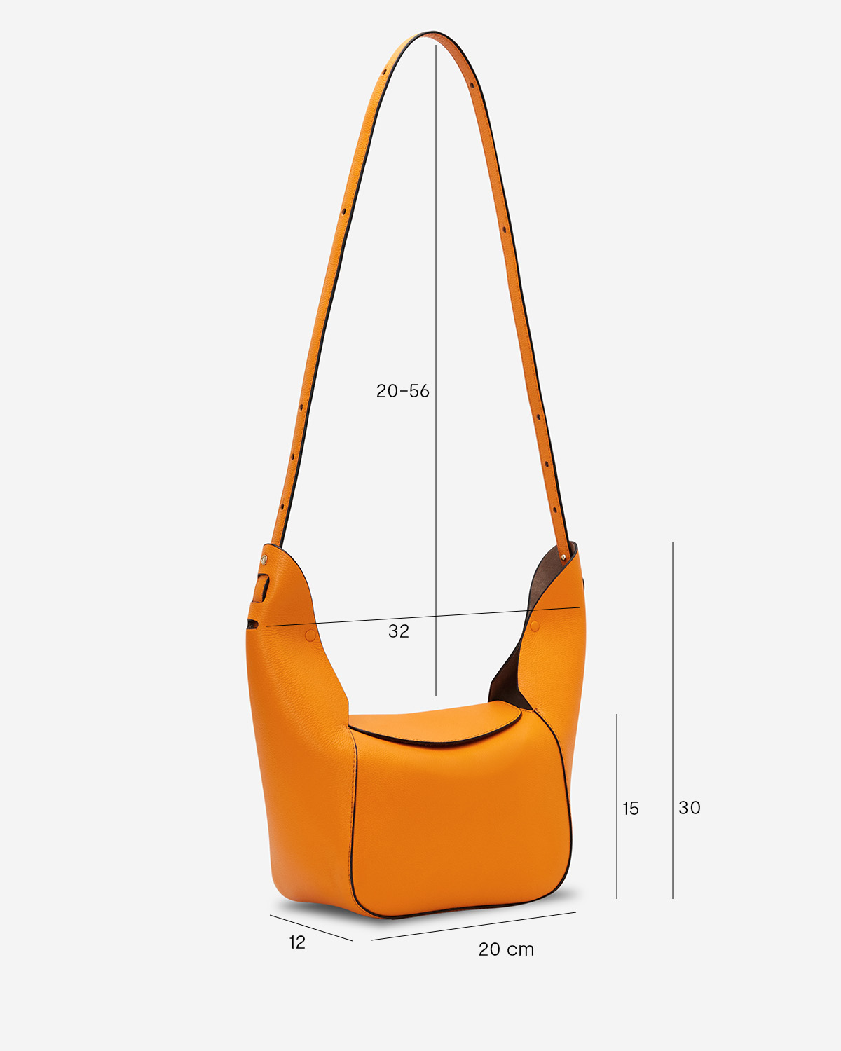 กระเป๋าคล้องไหล่ Hobo bag หนังแท้ VERA Lundi 20 Leather Hobo Bag สี Clementine