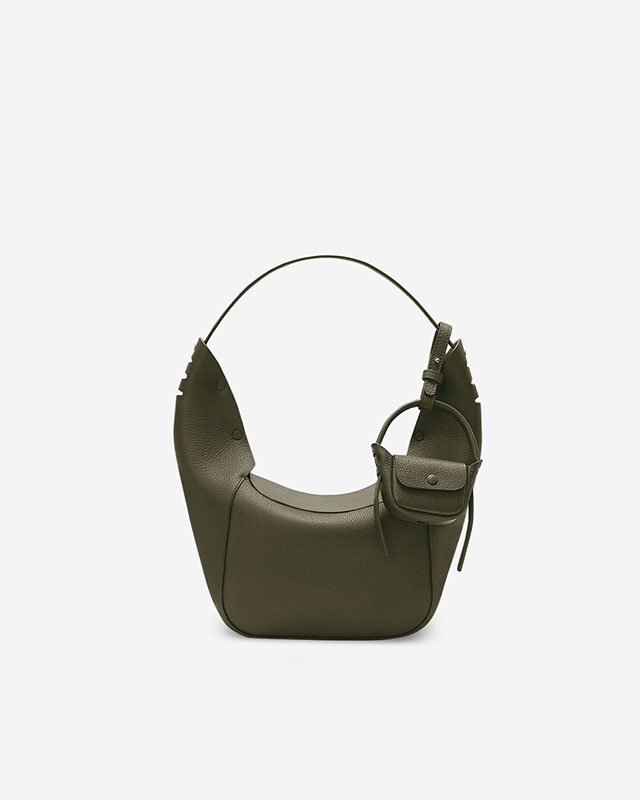 กระเป๋าคล้องไหล่ Hobo bag หนังแท้ VERA Lundi 20 Leather Hobo Bag สี Olive