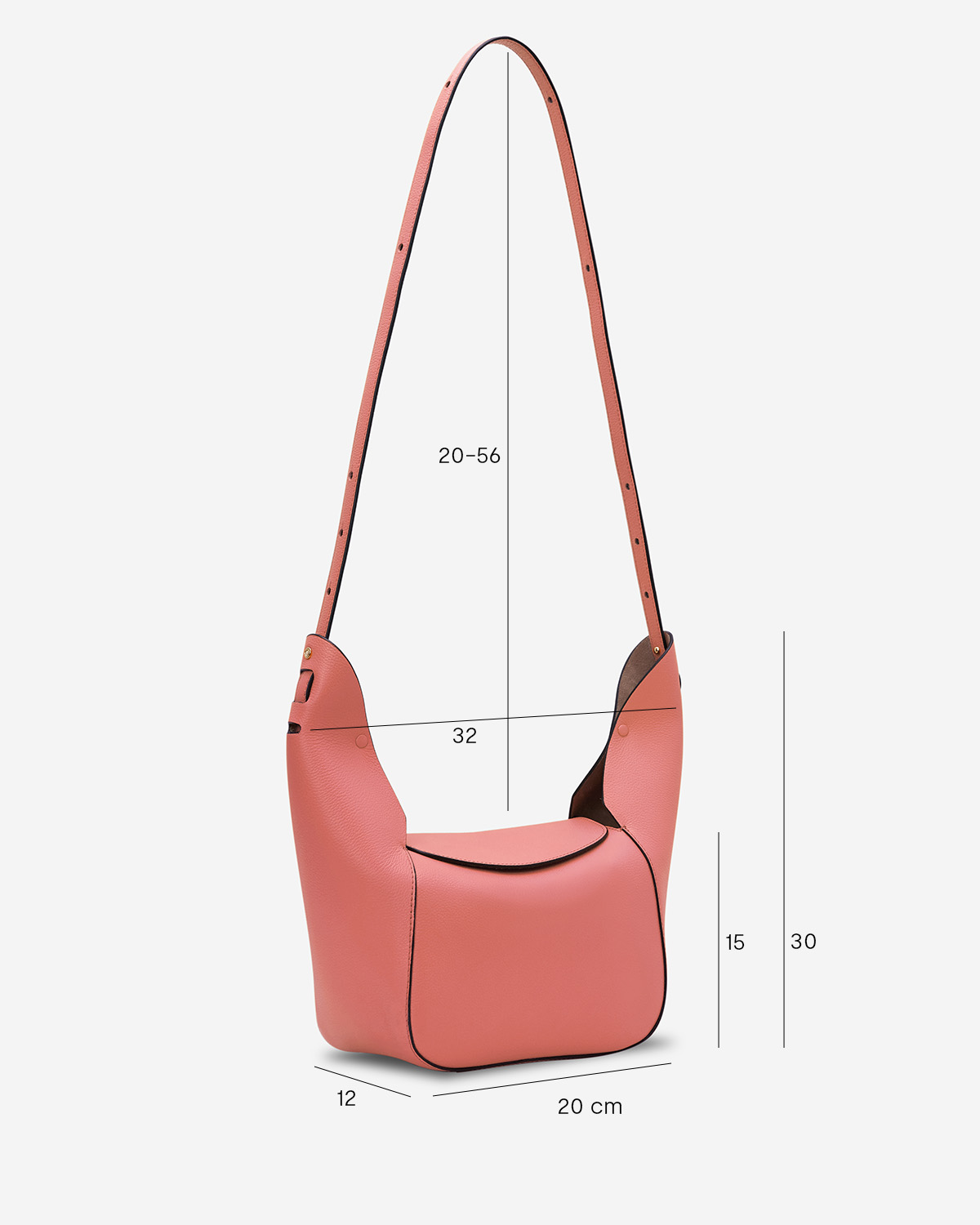 กระเป๋าคล้องไหล่ Hobo bag หนังแท้ VERA Lundi 20 Leather Hobo Bag สี Rose Velour
