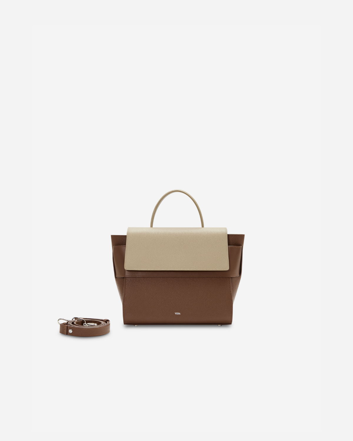 กระเป๋าถือหนังแท้ VERA Margo Leather Handbag, Size 20 สี Perfect Mocha Mousse