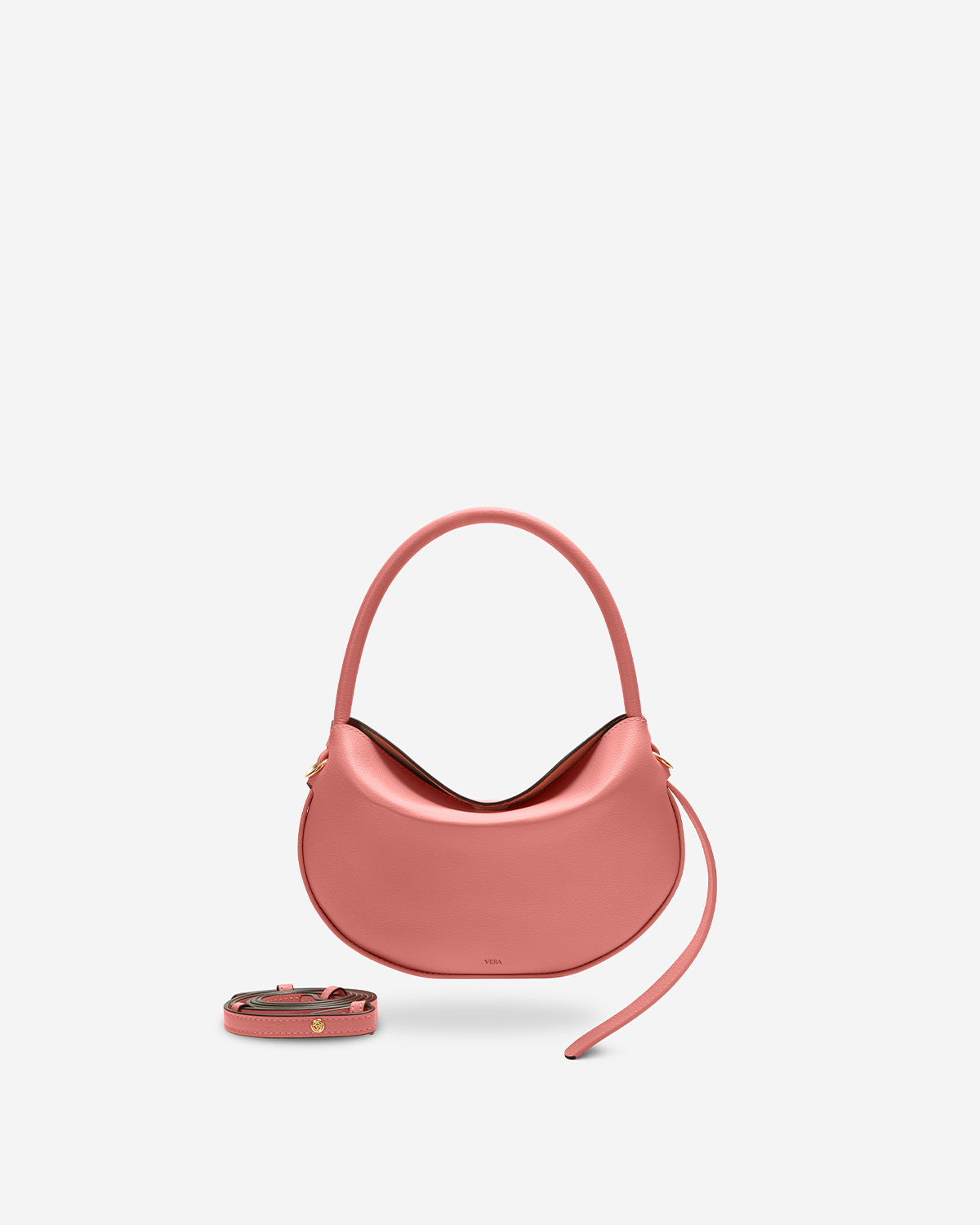 กระเป๋าคล้องไหล่ Shoulder bag หนังแท้ VERA Munne Leather Shoulder Bag สี Rose Velour