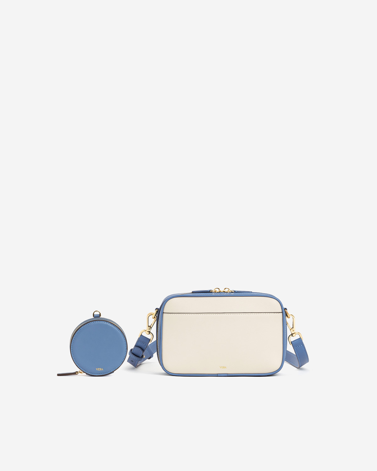 กระเป๋าสะพายข้างหนังแท้ VERA Snack Box Leather Crossbody bag สี Jelly Blue